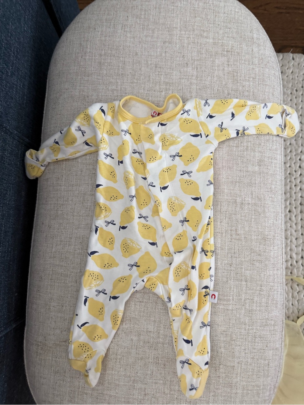 Magnetic Me Yellow Lemon Print Footed One-Piece